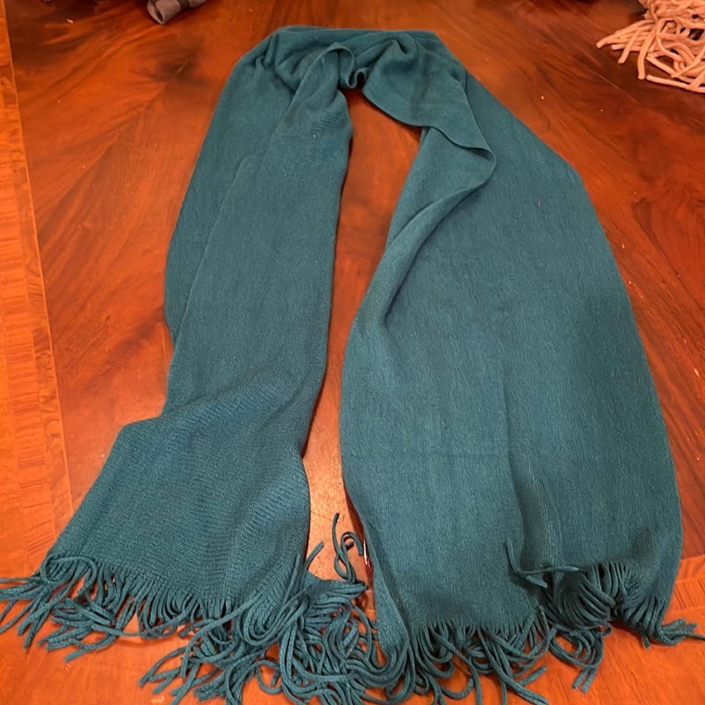 Merona see green fringe soft scarf nwot